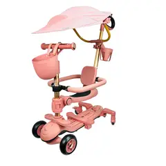 GENERICO - SCOOTER PARA NIÑAS-INFANTIL - MUSICAL 6 EN 1 ROSADO