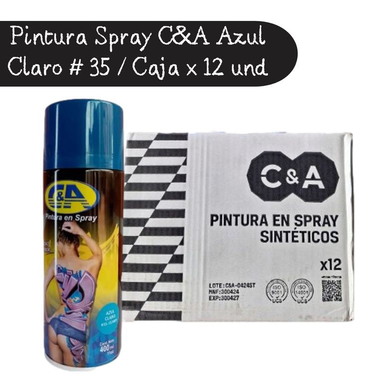 Pintura Spray C&A Azul Claro # 35 - 400 ml Caja x12 UND