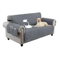 EVERSO - Fundascubre Sofa Sillon2 Plazas Para Mascotas Reversible Gris