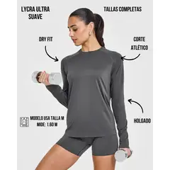 GENERICO - POLO DEPORTIVO MANGA LARGA MUJER DE LYCRA - CAMISETA MANGA LARGA MUJER