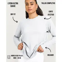 GENERICO - POLO DEPORTIVO MANGA LARGA MUJER DE LYCRA - CAMISETA MANGA LARGA MUJER