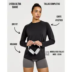 GENERICO - POLO DEPORTIVO MANGA LARGA MUJER DE LYCRA - CAMISETA MANGA LARGA MUJER