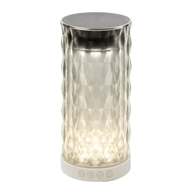 Lámpara de Cristal con Parlante Bluetooth 5.0 RGB Táctil Sonido 360° y Batería 1200 mAh