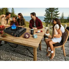 IMPORTADO MC - Estufa de Gas portátil para acampar al aire libre estufa Wok perilla de potencia ajustable