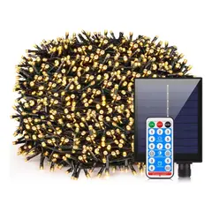 ARTEZA - Luces Navideñas 20 Metros 300 LED Solares + Control Remoto