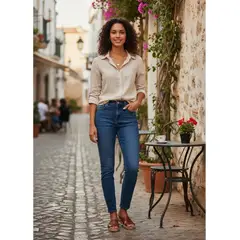 GENERICO - Blusa manga larga algodón labrado dama