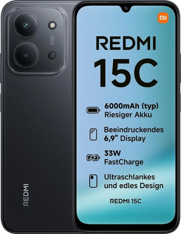 CELULAR REDMI 15C 4GB RAM 128GB ROM COLOR NEGRO