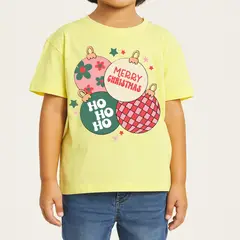 GENERICO - POLO CUELLO REDONDO ALGODÓN NIÑOS UNISEX - ESFERAS NAVIDAD