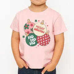 GENERICO - POLO CUELLO REDONDO ALGODÓN NIÑOS UNISEX - ESFERAS NAVIDAD