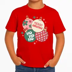 GENERICO - POLO CUELLO REDONDO ALGODÓN NIÑOS UNISEX - ESFERAS NAVIDAD
