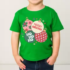 GENERICO - POLO CUELLO REDONDO ALGODÓN NIÑOS UNISEX - ESFERAS NAVIDAD
