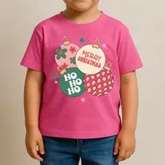 GENERICO - POLO CUELLO REDONDO ALGODÓN NIÑOS UNISEX - ESFERAS NAVIDAD