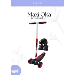 OKA - SCOOTER MAXI ROJO Y NEGRO CON BLUETHOOH