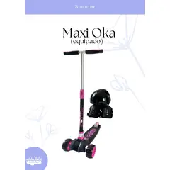 OKA - SCOOTER MAXI ROSADO Y NEGRO CON BLUETHOOH