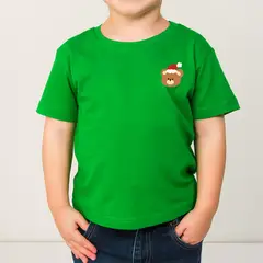 GENERICO - POLO CUELLO REDONDO ALGODÓN NIÑOS UNISEX - OSO NAVIDAD