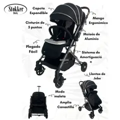 STOKKER BABY - Coche Maleta Plegable -MODRIC- Negro
