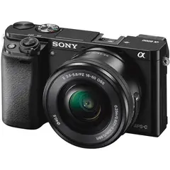 SONY - Alpha a6000 Mirrorless stillsvideo Cámara con lente con 16-50 mm - Reacondicionado