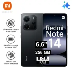 XIAOMI - CELULAR REDMI NOTE 14 8GB RAM 256GB - NEGRO OCASO