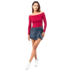 SQUEEZE - Falda Mini Short Denim Stretch Mujer Haylie