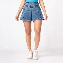 PIONIER - Falda Mini Short Denim Stretch Mujer Manaya