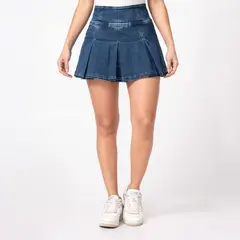 Pionier - Falda Mini Short Denim Stretch Mujer Manaya