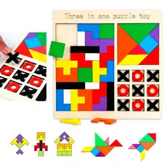 GENERICO - Juego De Mesa 3 En 1 Tagram Triqui Aprendizaje Didactico