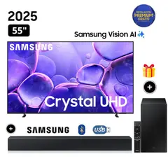 SAMSUNG - Televisor Smart TV 55 Crystal UHD 4K UN55U8000FGXPE + Soundbar HW-B450F