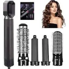 GENERICO - Peine Cabello Cepillo Secador 5 en 1 Alisador Rizador Multifuncional Negro