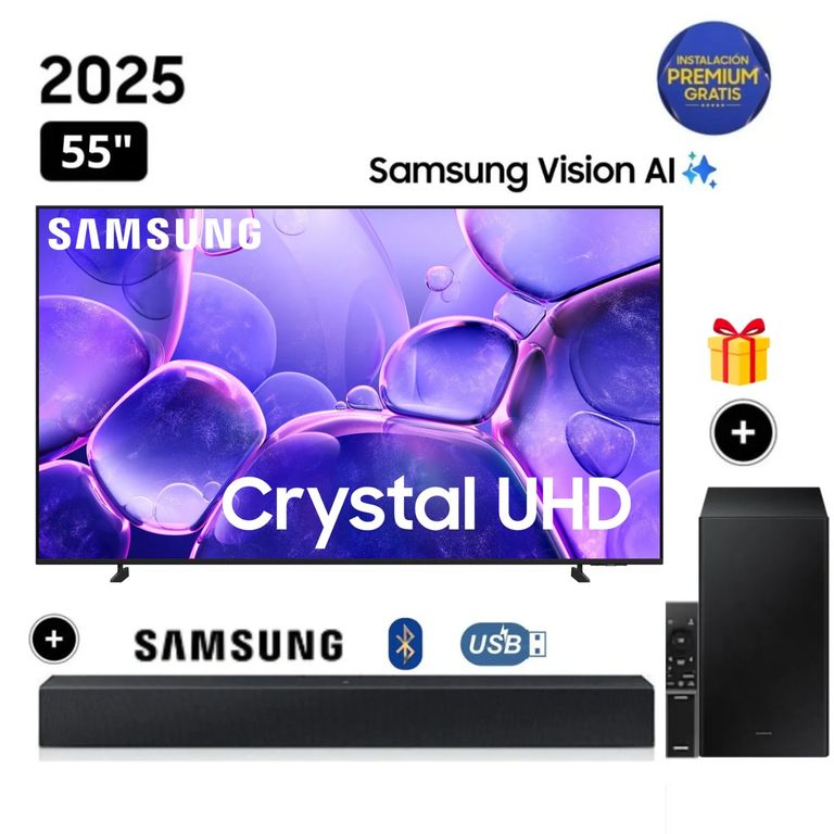 Televisor Smart TV 55 Crystal UHD 4K UN55U8000FGXPE + Soundbar HW-B450F