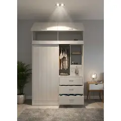 GENERICO - ROPERO CLOSET 150M MELAMINE COLOR GRIS CLARO