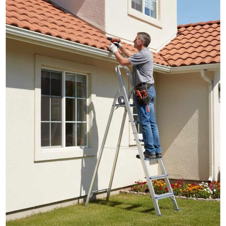 Escalera Plegable Aluminio 6 Peldaños Antideslizante Multifuncional