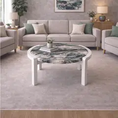 NOEL - Mesa de Centro Redonda de Mármol Roccia Di Bosco Deco