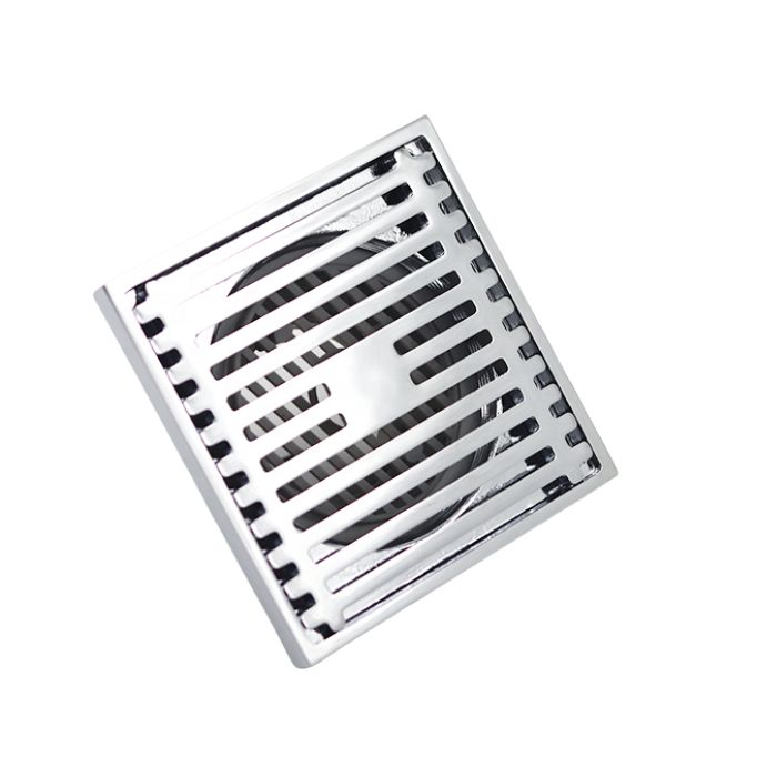 SUMIDERO DE ACERO CUADRADO 10X10 CM CROMADO