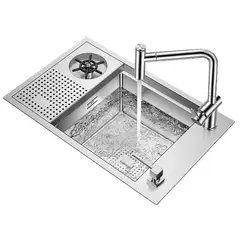 HIGRILL - Lavadero Multifuncional De Lujo y Grifería para Zona de Parrilla-Bar con Tapa Multipropósito