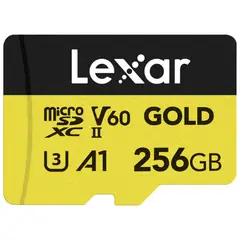 LEXAR - Memoria Micro SDXC U3 V60 Professional 256GB - W180MBs -R280MBs GOLD