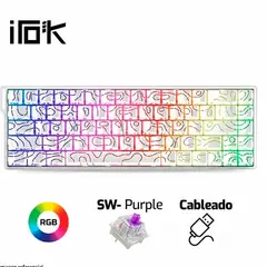 GENERICO - Teclado Magnético IROK Mercury 68 MER68 8K SW Purple RGB Cableado Blanco