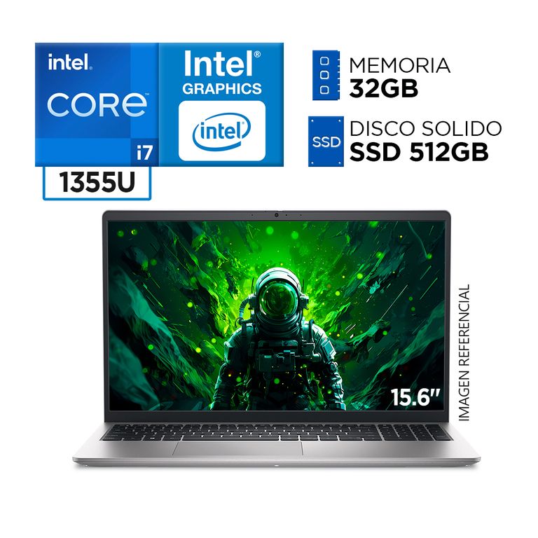Laptop Intel Core i7 1355U RAM 32GB SSD 512GB 13va Gen FULL HD IPS