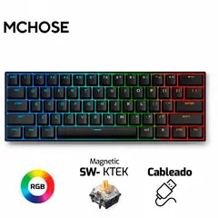 GENERICO - Teclado MCHOSE ACE 60 Magnético 60% Switch KTEC Magnetic RGB 1000Hz Negro