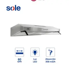 SOLE - Campana Extractora Roma Acero Inoxidable 60cm TURE15COV2