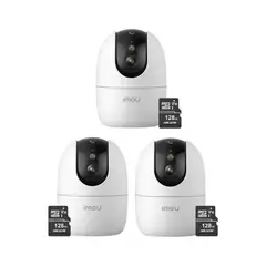 IMOU - Kit 3 Cámara seguridad WiFi Ranger 2 Pro 3K 5MP + Micro SD 128GB S2EN-5R1S para interiores -