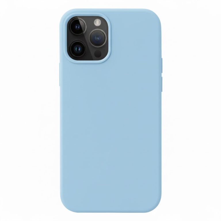 Funda para iPhone 15 Pro Max Soft Feeling Antishock Celeste Resistente