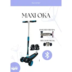OKA - SCOOTER MAXI CELESTE Y NEGRO CON BLUETHOOH
