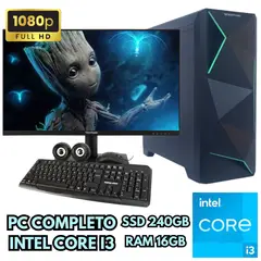 INTEL - PC DE ESCRITORIO I3 SSD 16GB SSD 240GB MONITOR FHD 24