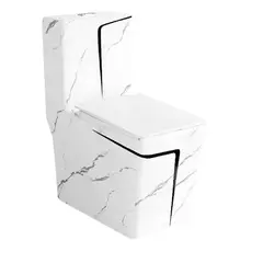 FRATELLI - INODORO ONE PIECE MINIMALISTA MARMOLEADO BLANCO CON NEGRO 2328MBL