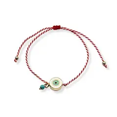 ESPIRAL ROJO - Pulsera Ojo Turco - Hilo y Acero
