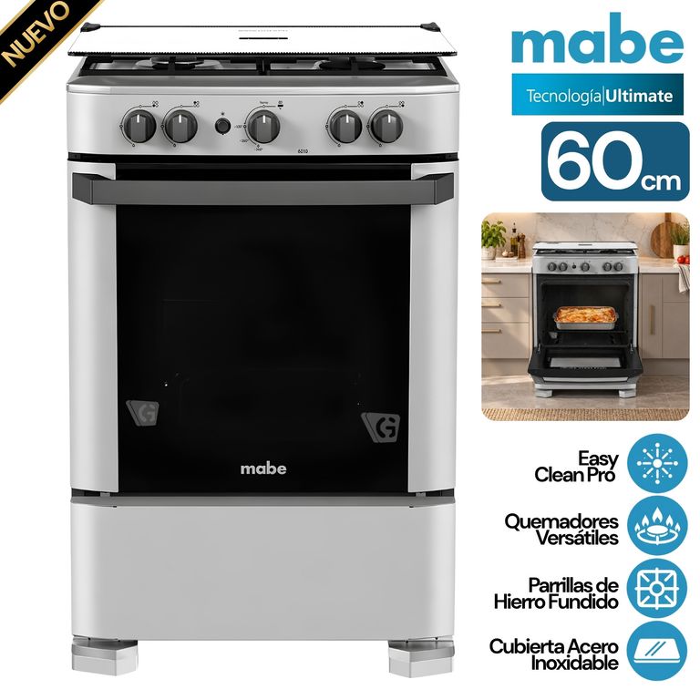 Cocina de piso a Gas 60cm Silver CMP6010FG1