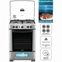 MABE - Cocina de piso a Gas 60cm Silver CMP6010FG1