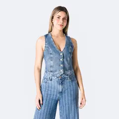 PIONIER - Chaleco Chaleco Denim Stretch Medelit Mujer