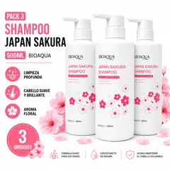 BIOAQUA - PACK 3 SHAMPOO JAPAN SAKURA 500ML