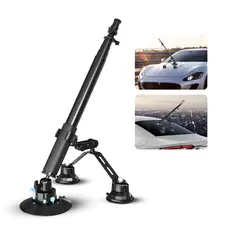 GENERICO - Soporte Triple Succión Para Cámara Con Palo Extensible Negro